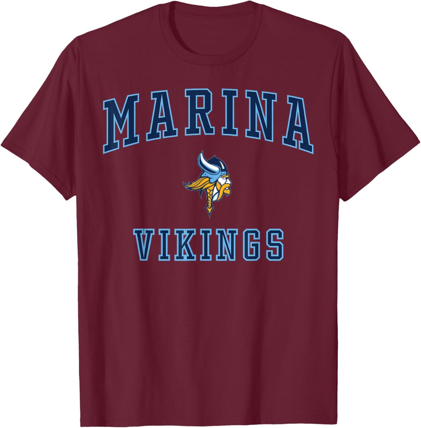 Marina High School Vikings C1 T-Shirt - T-Shirt | Maroon