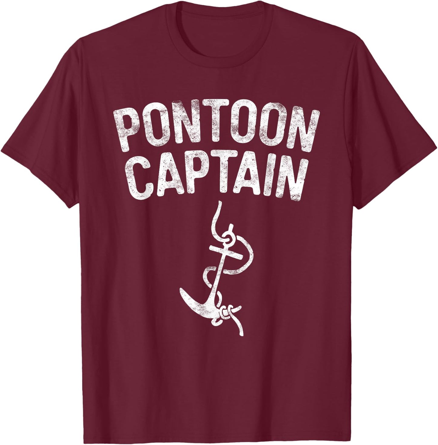 Pontoon Captain Shirt Men Women Anchor Boat Captain Skipper T-Shirt - T-Shirt | Maroon
