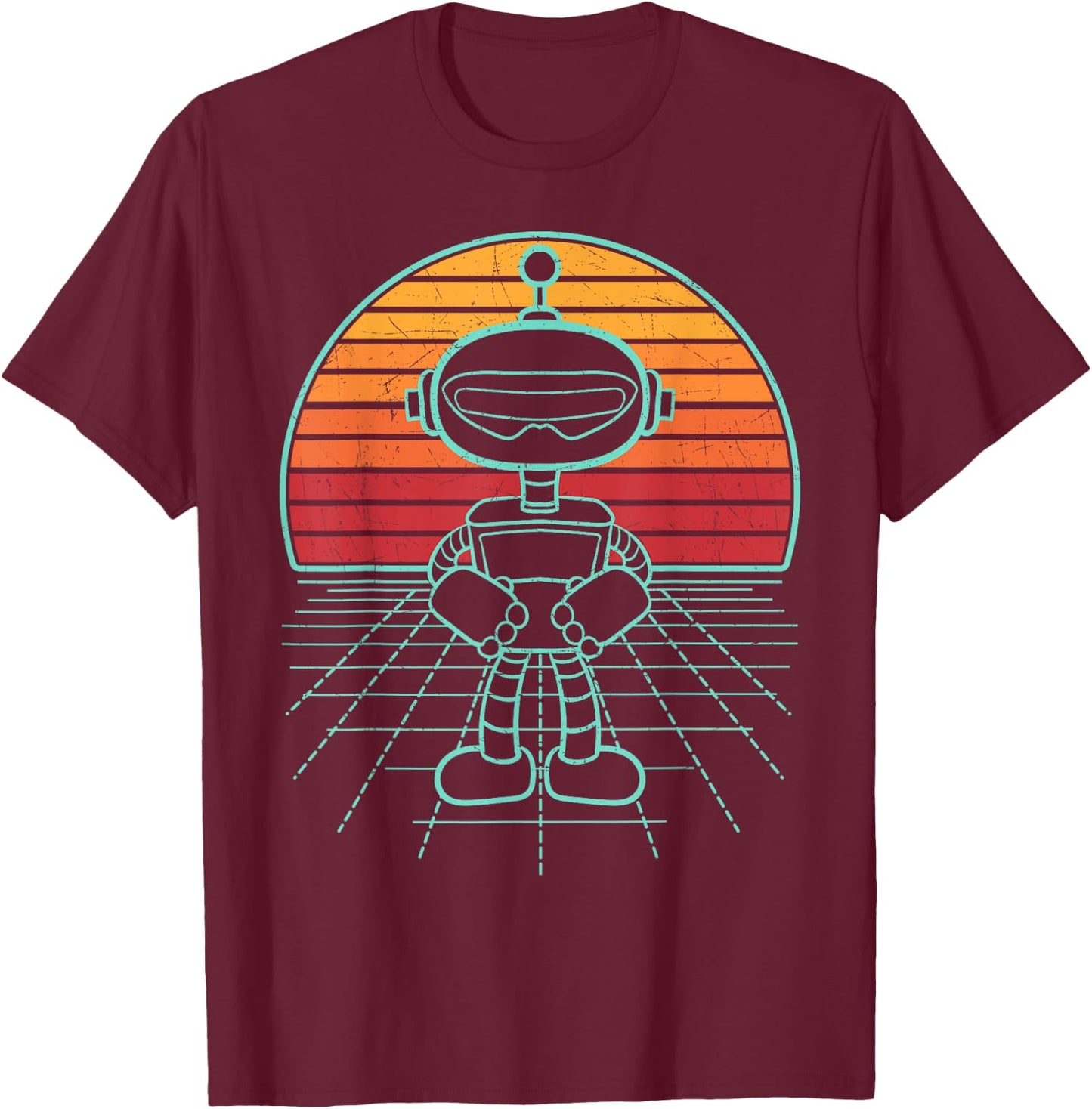 Robot Retro Robotics Lover Roboticist Engineering Science T-Shirt - T-Shirt | Maroon
