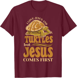 Turtles Lover Christian Religion Faith Jesus Catholic T-Shirt - T-Shirt | Maroon