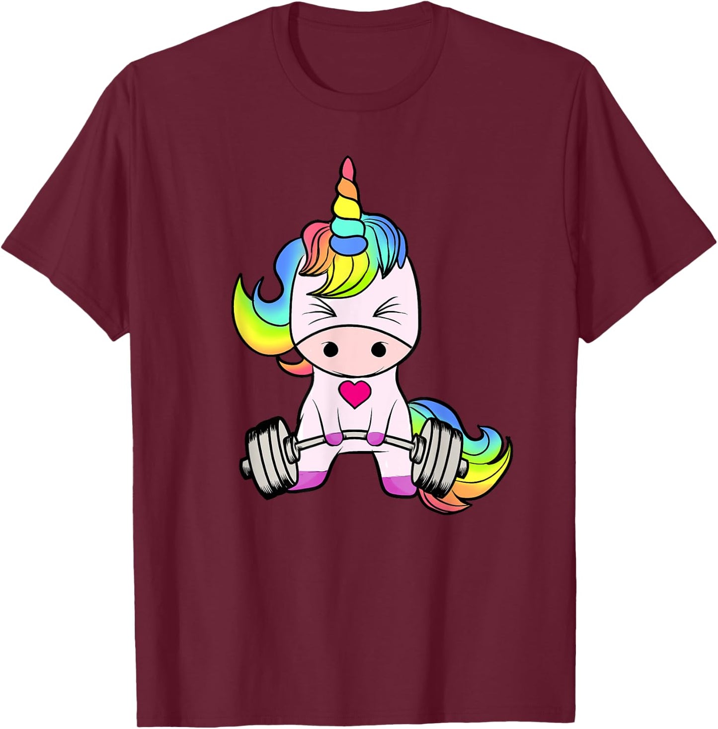 Unicorn Gym , Unicorn Weightlifting Shirt T-Shirt - T-Shirt | Maroon