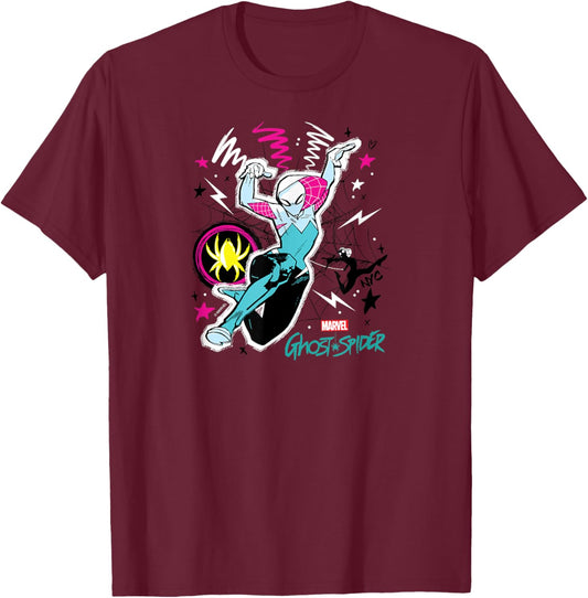 Ghost Spider - Sketchy T-Shirt - T-Shirt | Maroon