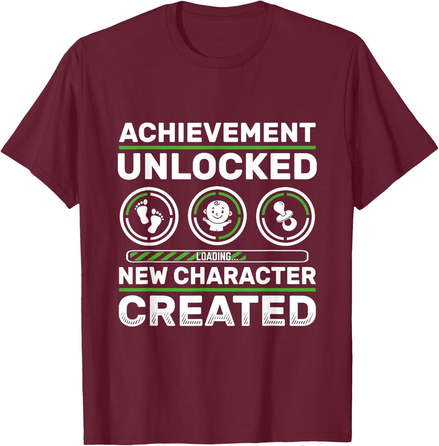 Schwangerschaft verknden Geschenk Zocker New Character Created - Pregnancy Announcement Dad Gamer T-Shirt - T-Shirt | Maroon