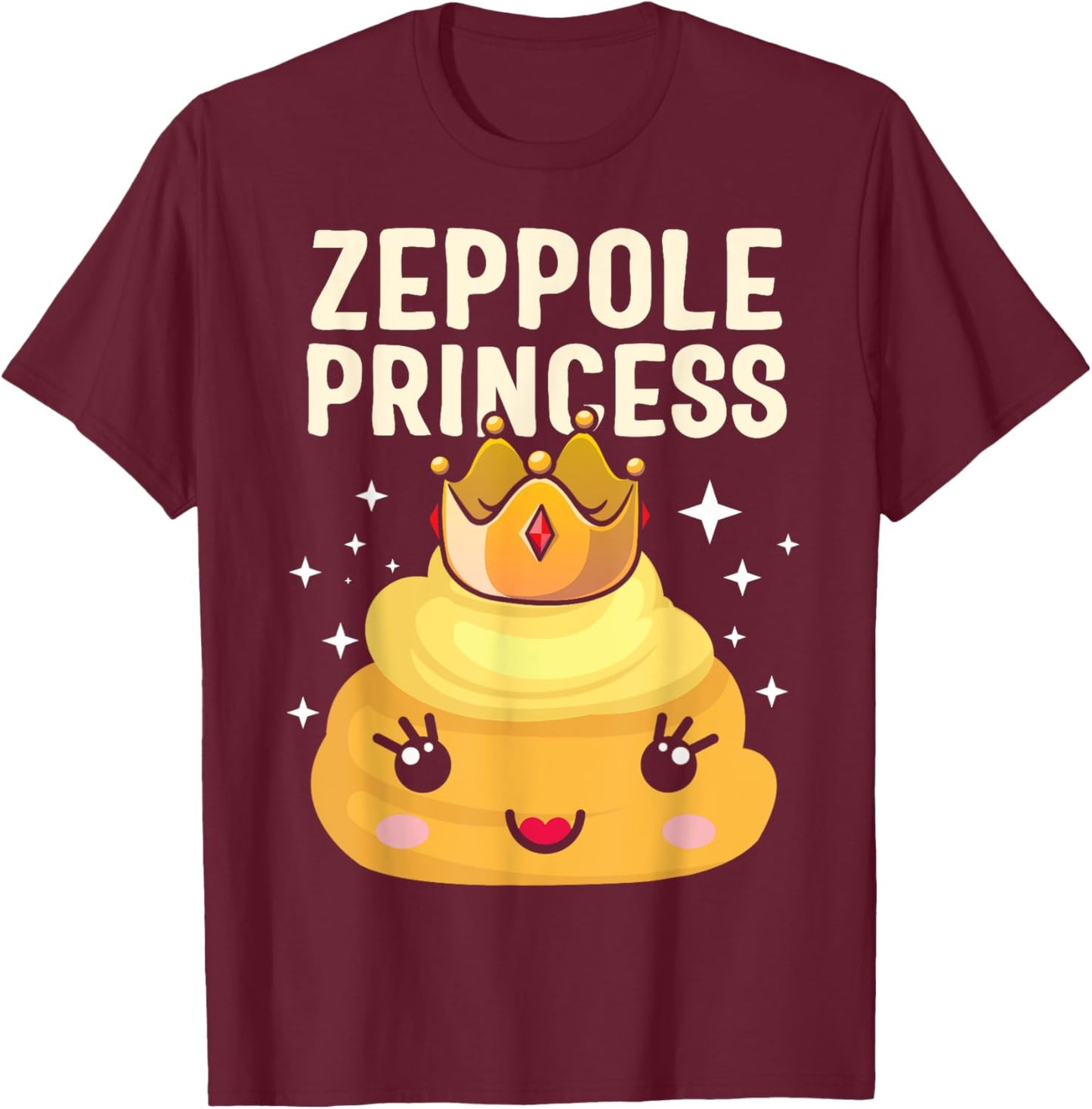 Saint Joseph's Day Zeppole Princess Cute Italian Pastry Marc T-Shirt - T-Shirt | Maroon