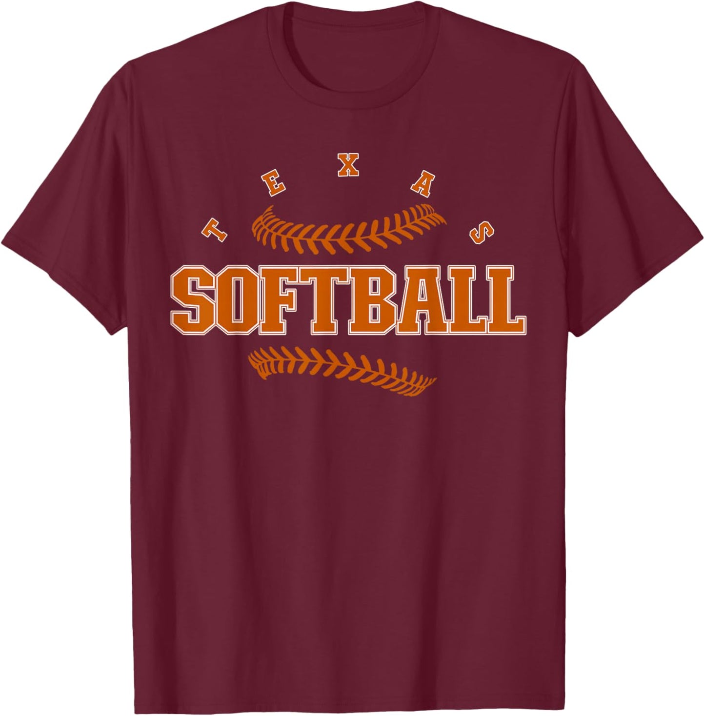Texas Softball Vintage Kids Team Retro Softball Fan T-Shirt - T-Shirt | Maroon