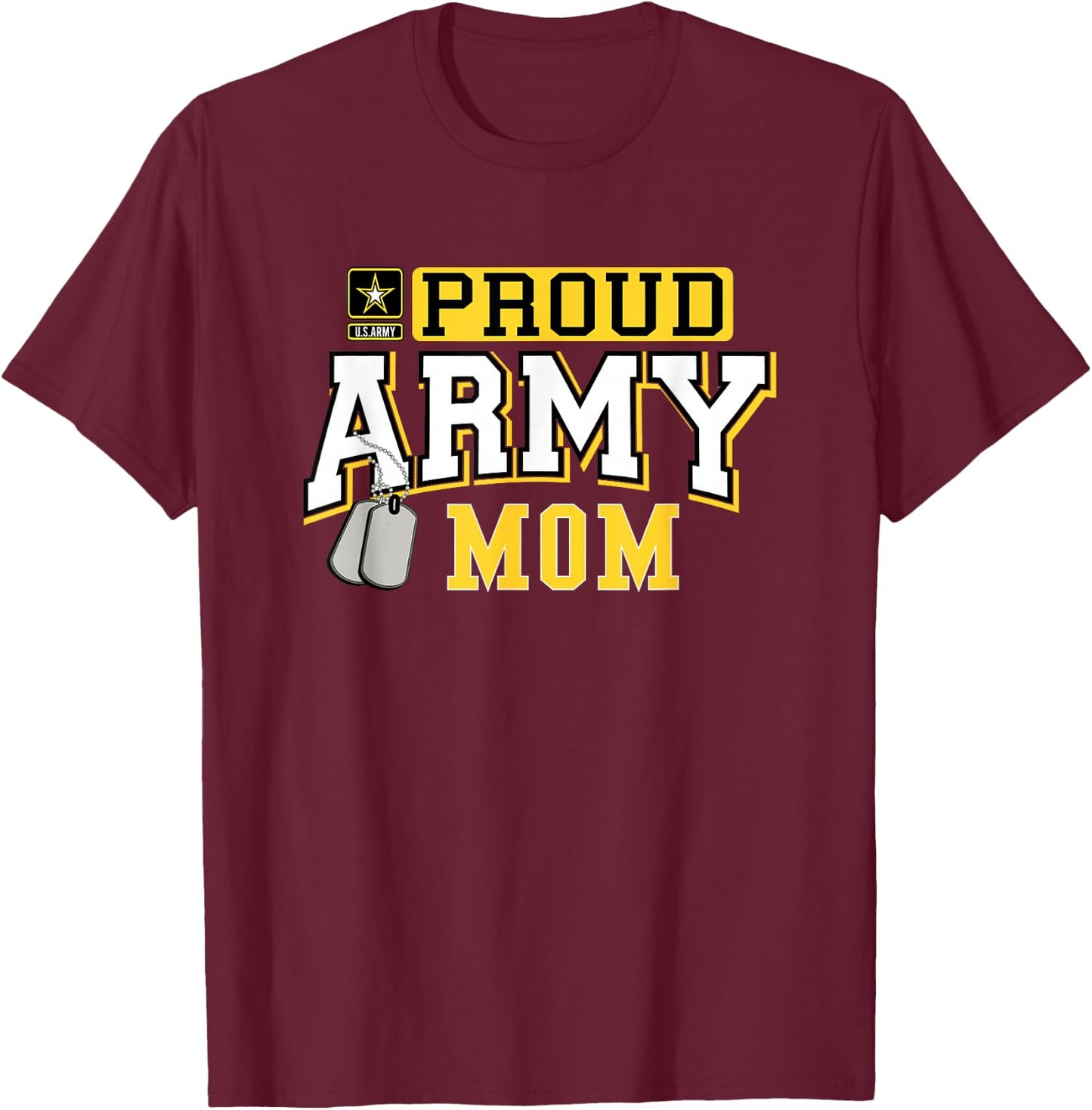 Proud Army Mom Shirt Military Pride T Shirt T-Shirt - T-Shirt | Maroon