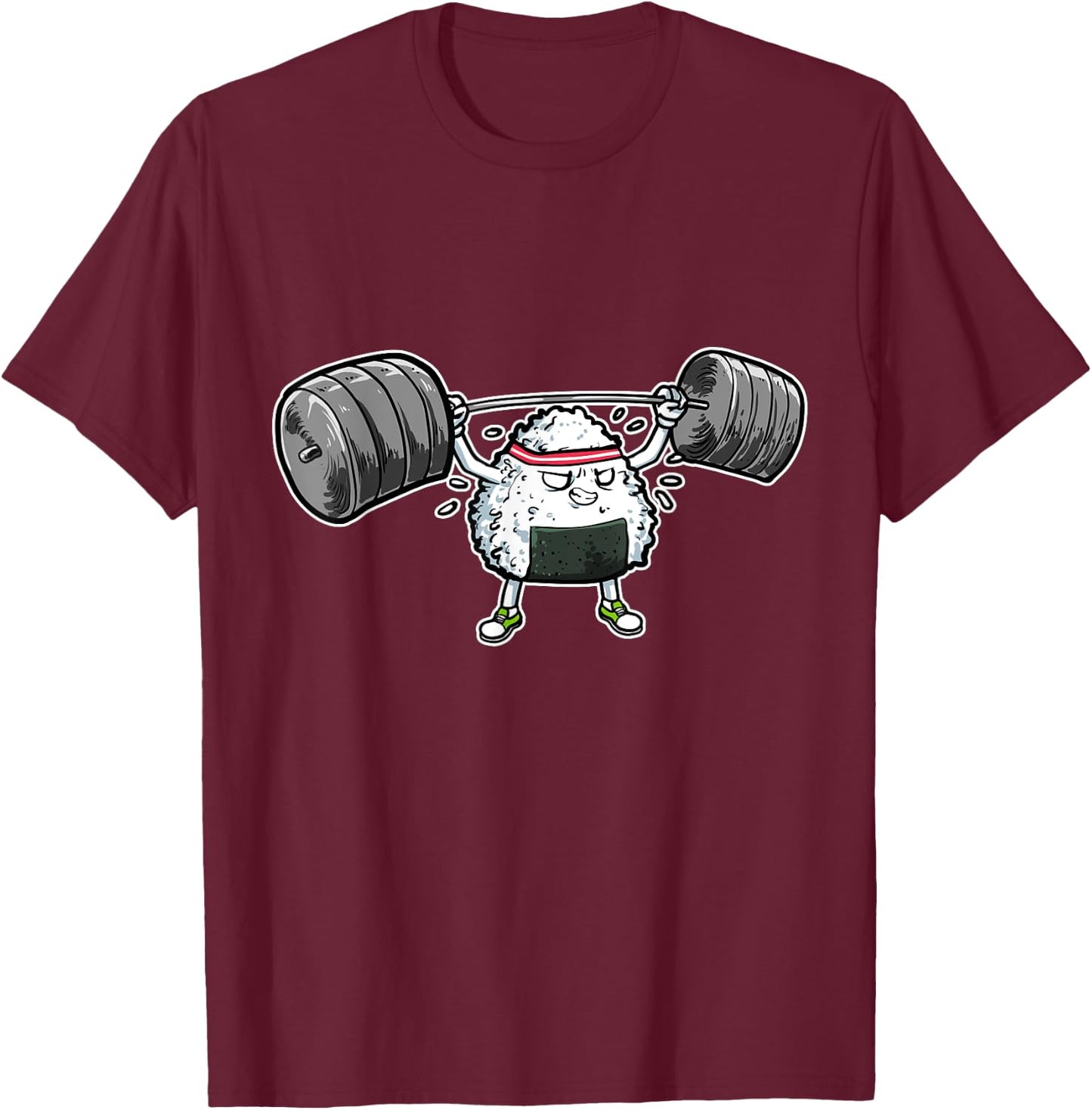 Rice Ball Japanese Food Fitness Workout Gym T-Shirt - T-Shirt | Maroon