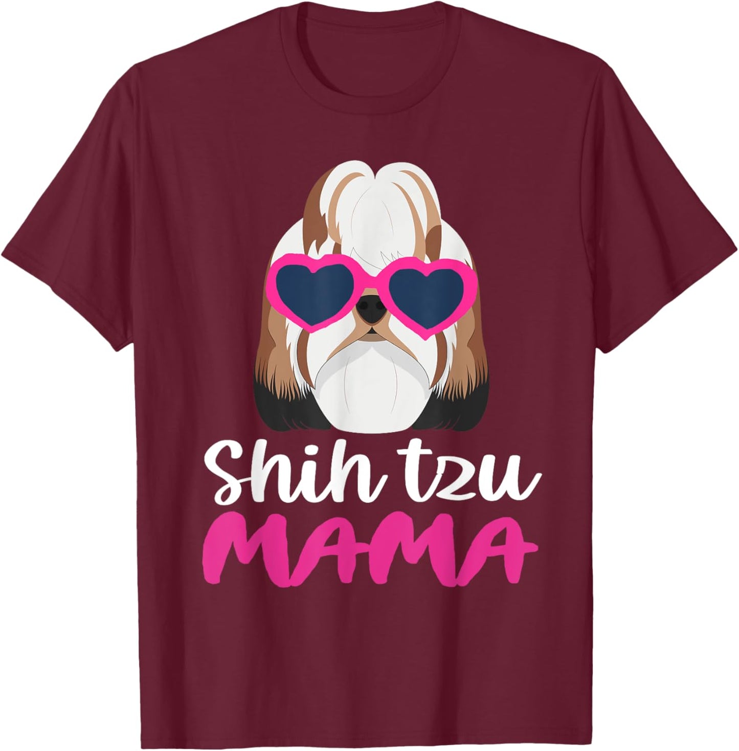 Shih Tzu Mama T-Shirt - T-Shirt | Maroon