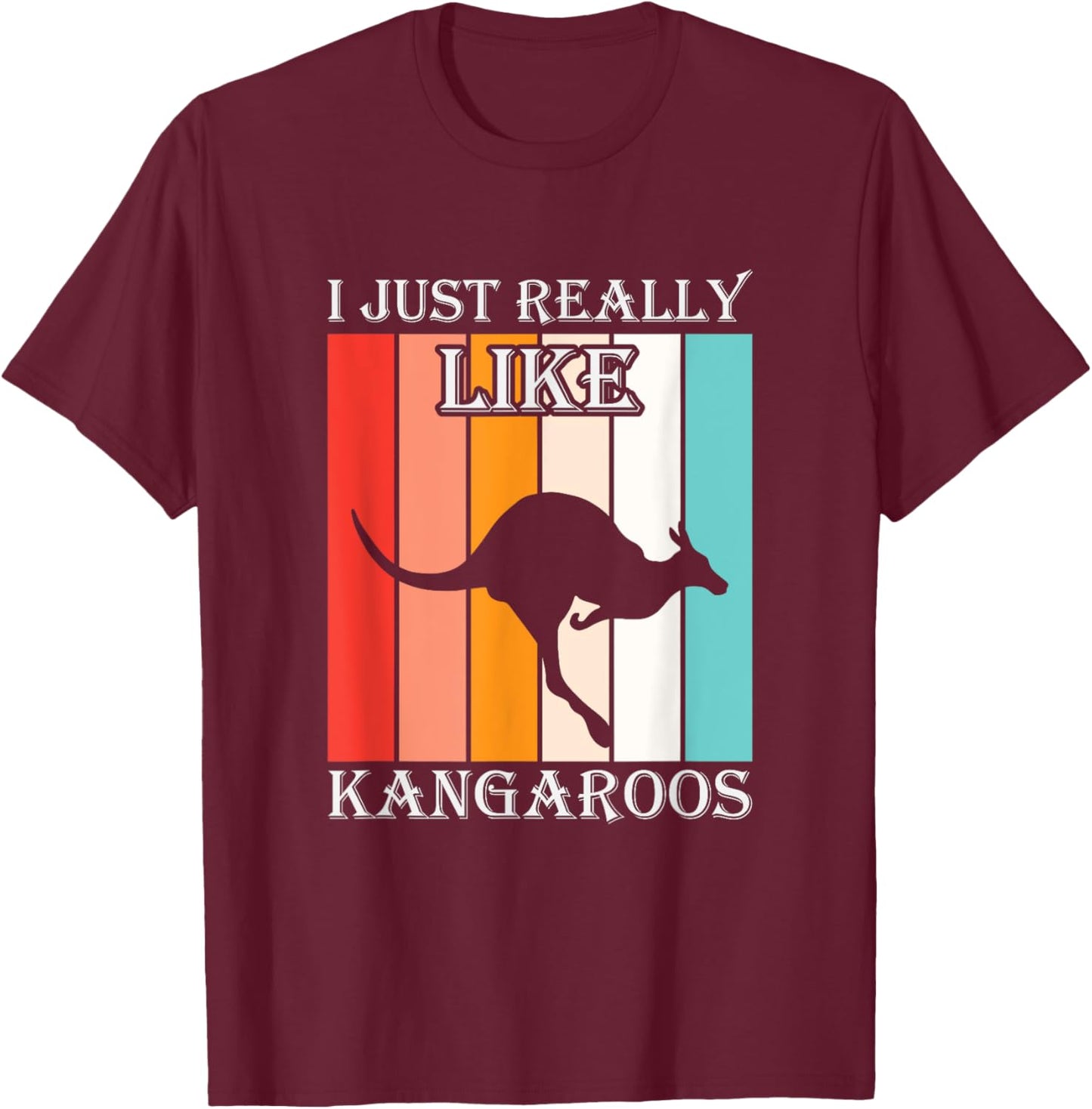 Kangaroo Design Men Women Boys Girls Kids Kangaroo Animal T-Shirt - T-Shirt | Maroon