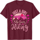 Just A Girl Who Loves Hiking - Hiker Mountaineer T-Shirt - T-Shirt | Maroon