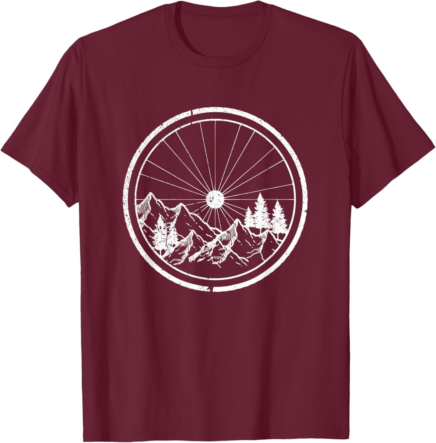 Mountain Bike MTB Cycling Biking Gift T-Shirt - T-Shirt | Maroon