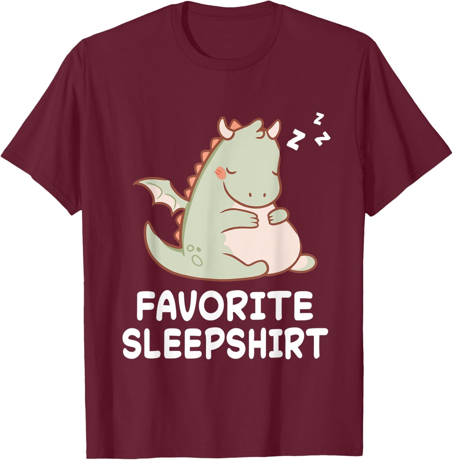 Dragon Dragons Nap Sleeping Sleep Pajama Pajamas Nightgown T-Shirt - T-Shirt | Maroon