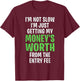 Runner Not Slow Getting My Money's Worth Funny Running T-Shirt - T-Shirt | Maroon