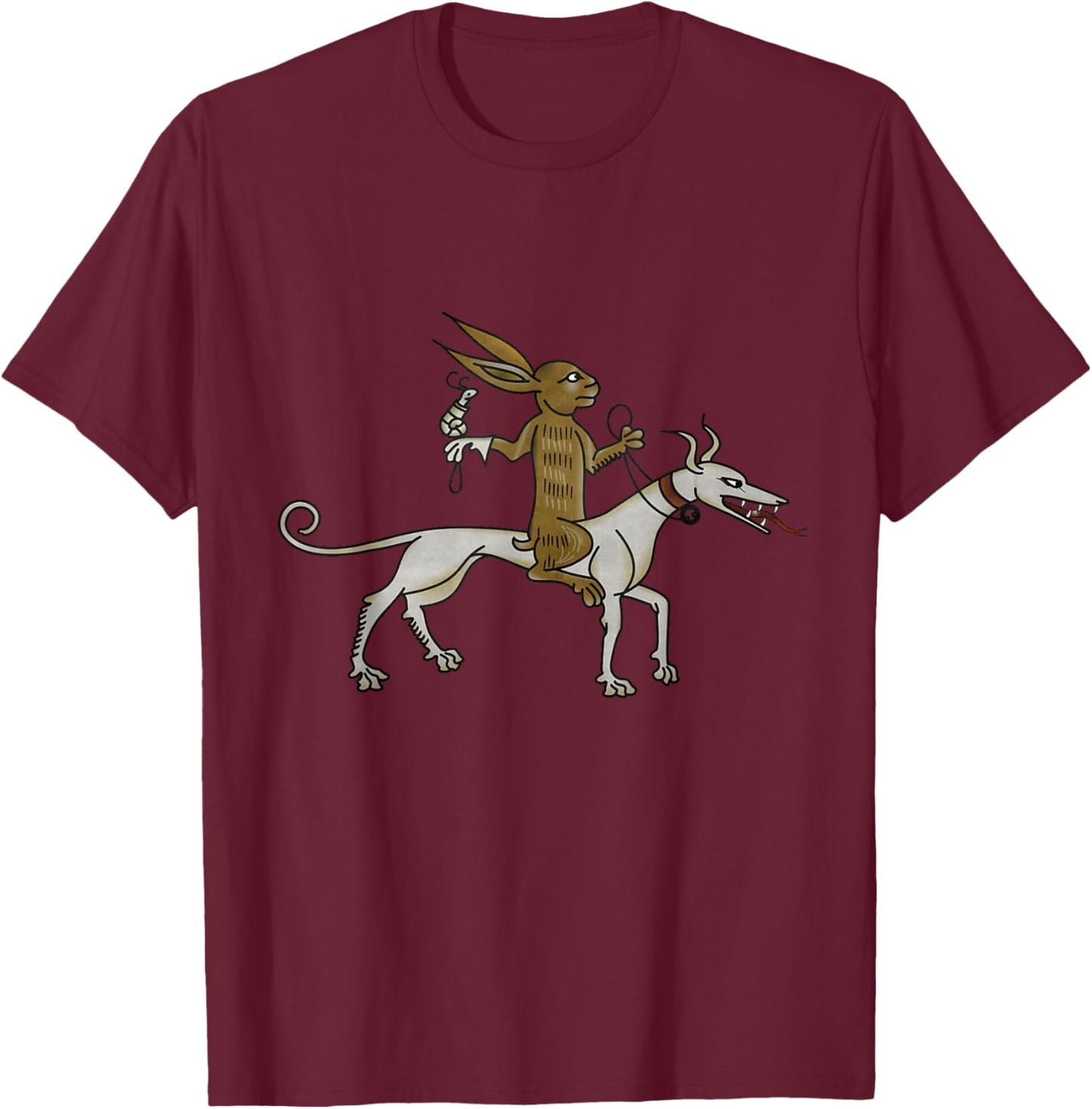 Marginalia Charming Rabbit - Medieval Meme - MargiKnights T-Shirt - T-Shirt | Maroon