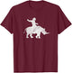 Cowboy Riding a Rhinoceros Rino Distressed T-Shirt - T-Shirt | Maroon
