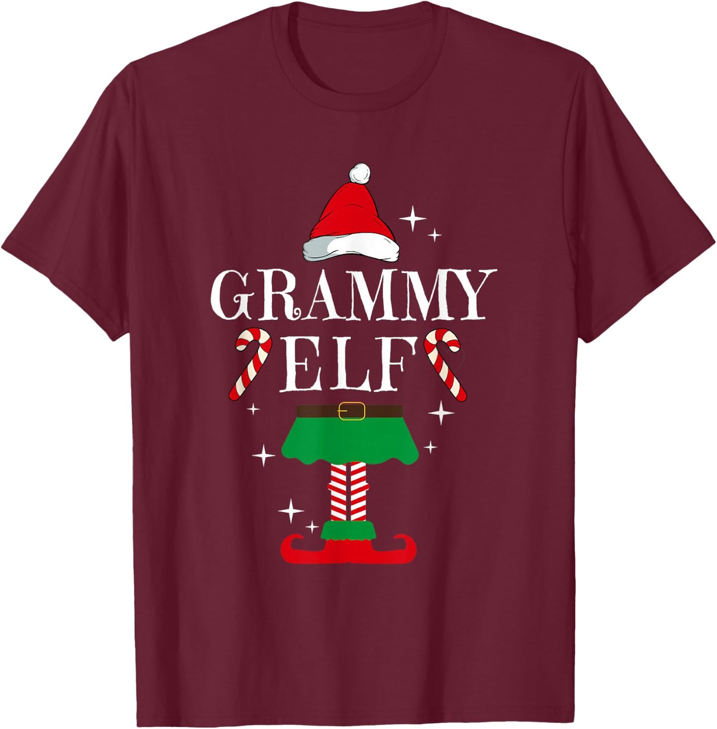 Grammy Elf Shirt Christmas Family Elf Holiday Xmas Elf T-Shirt - T-Shirt | Maroon