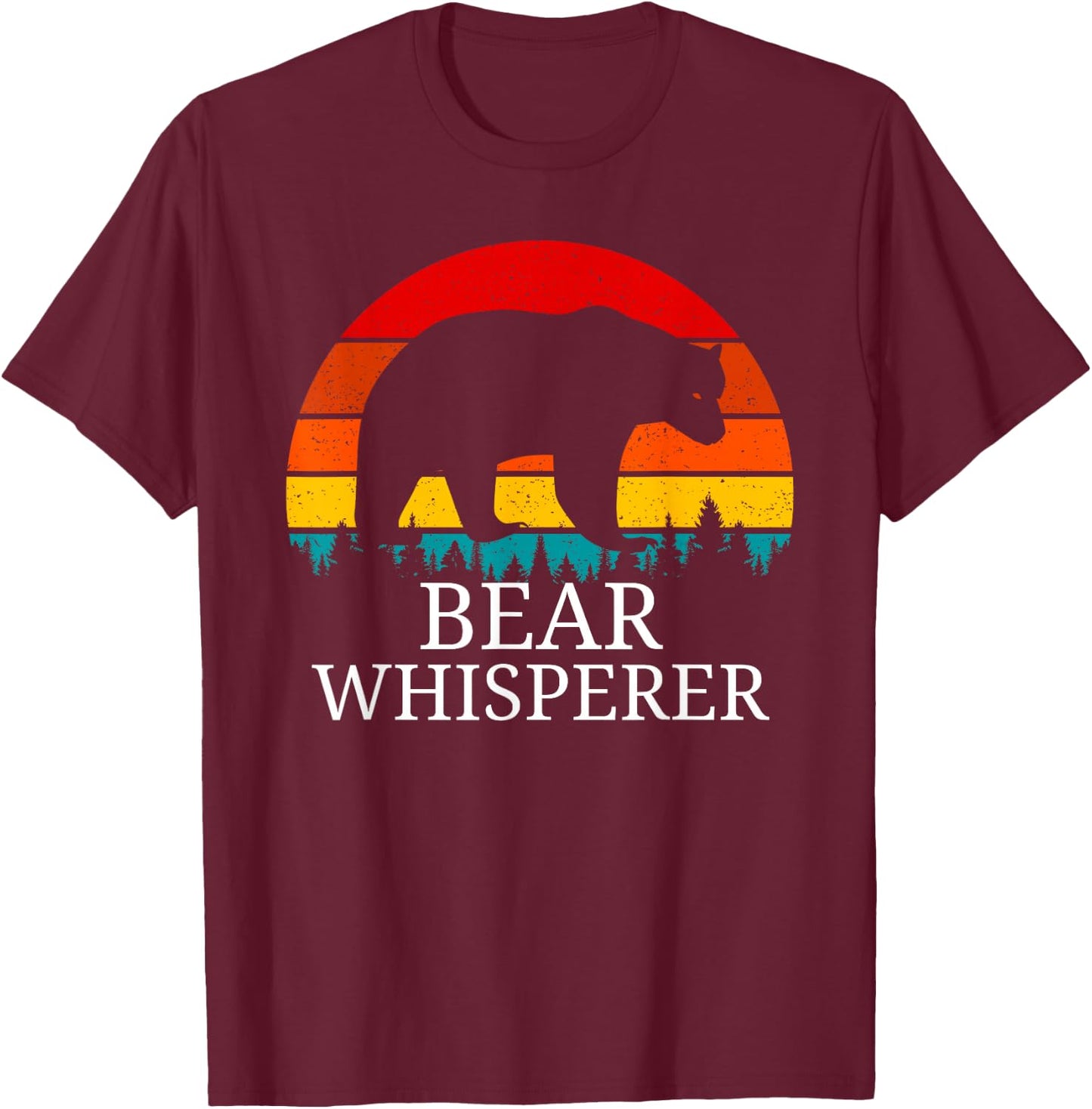 Vintage Bear Whisperer Wildlife Animal Bear Lover Gift T-Shirt - T-Shirt | Maroon