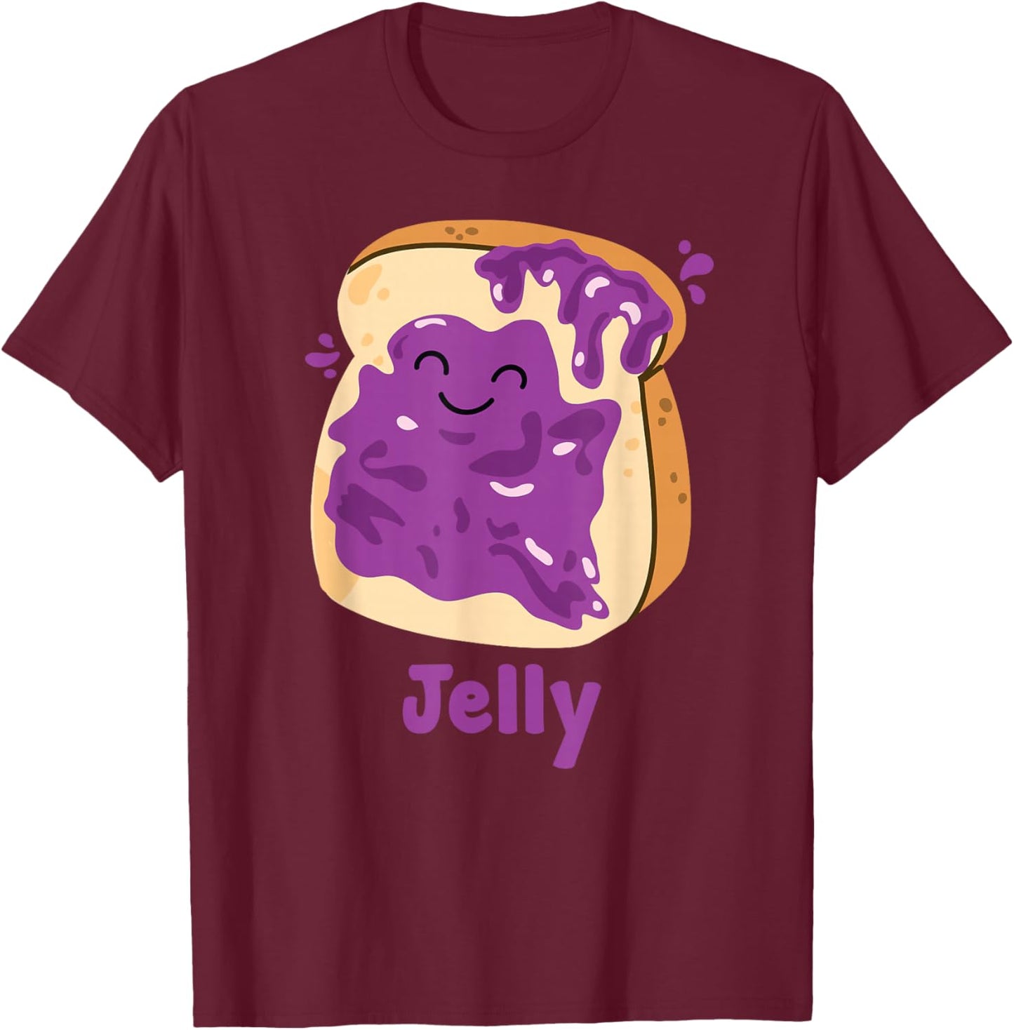 Peanut Butter & Jelly Matching Couple Halloween Best Friends T-Shirt - T-Shirt | Maroon