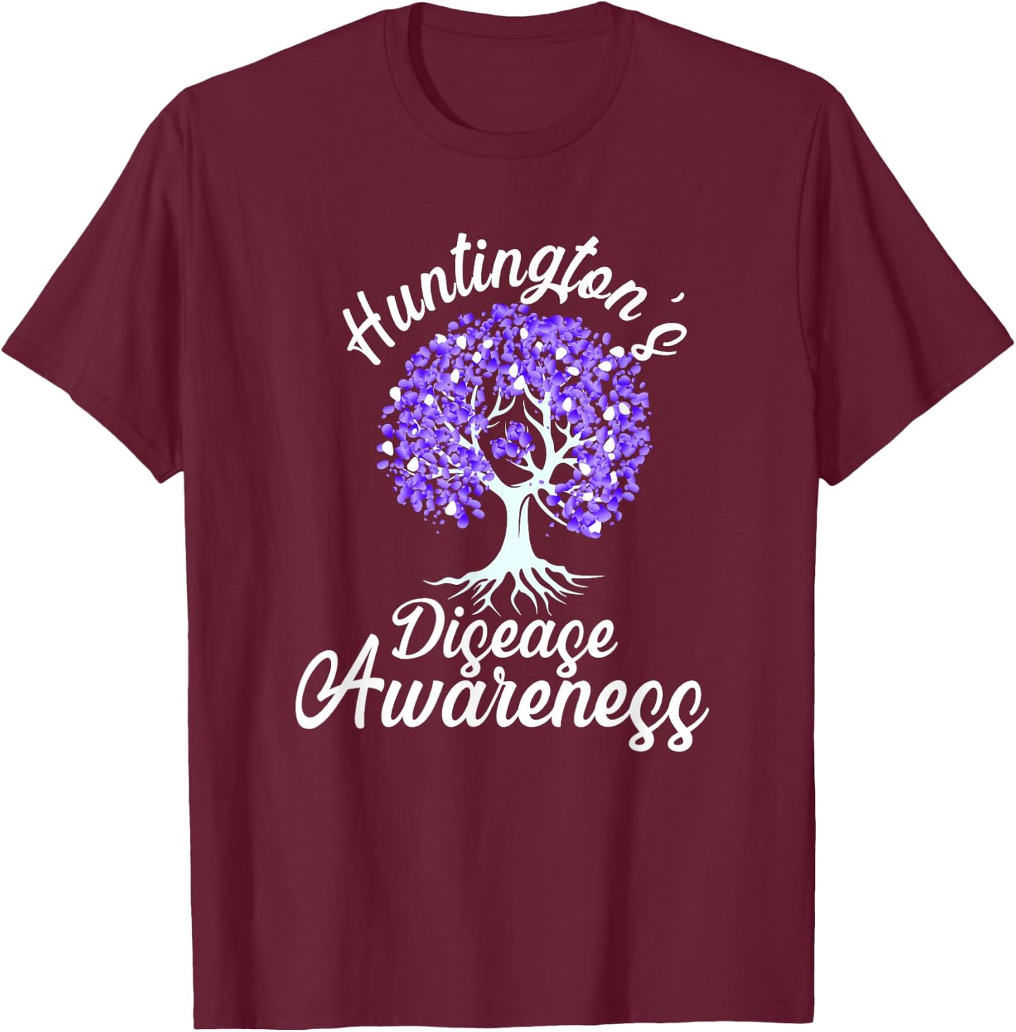 Huntingtons Disease Awareness Warrior Tree Hop T-Shirt - T-Shirt | Maroon