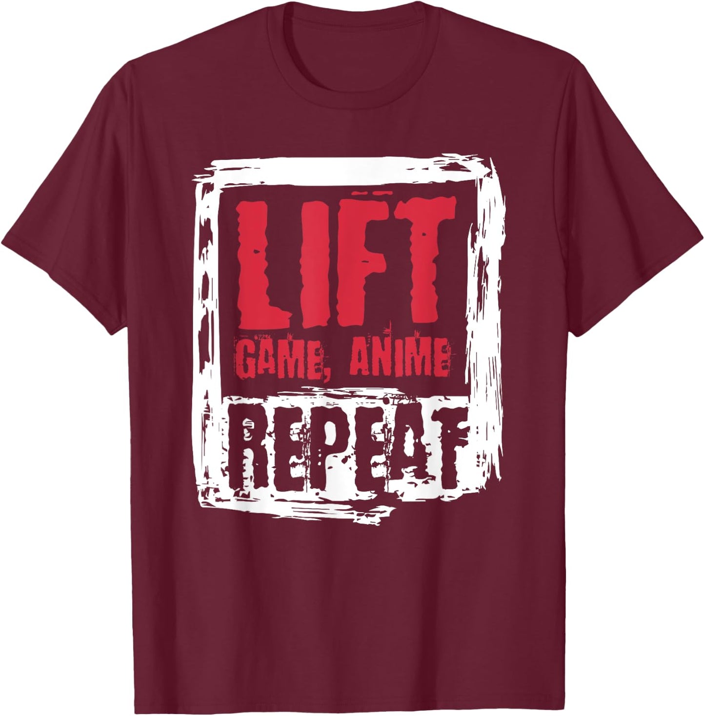Lift Game Anime Repeat Workout Gym Gift T-Shirt - T-Shirt | Maroon