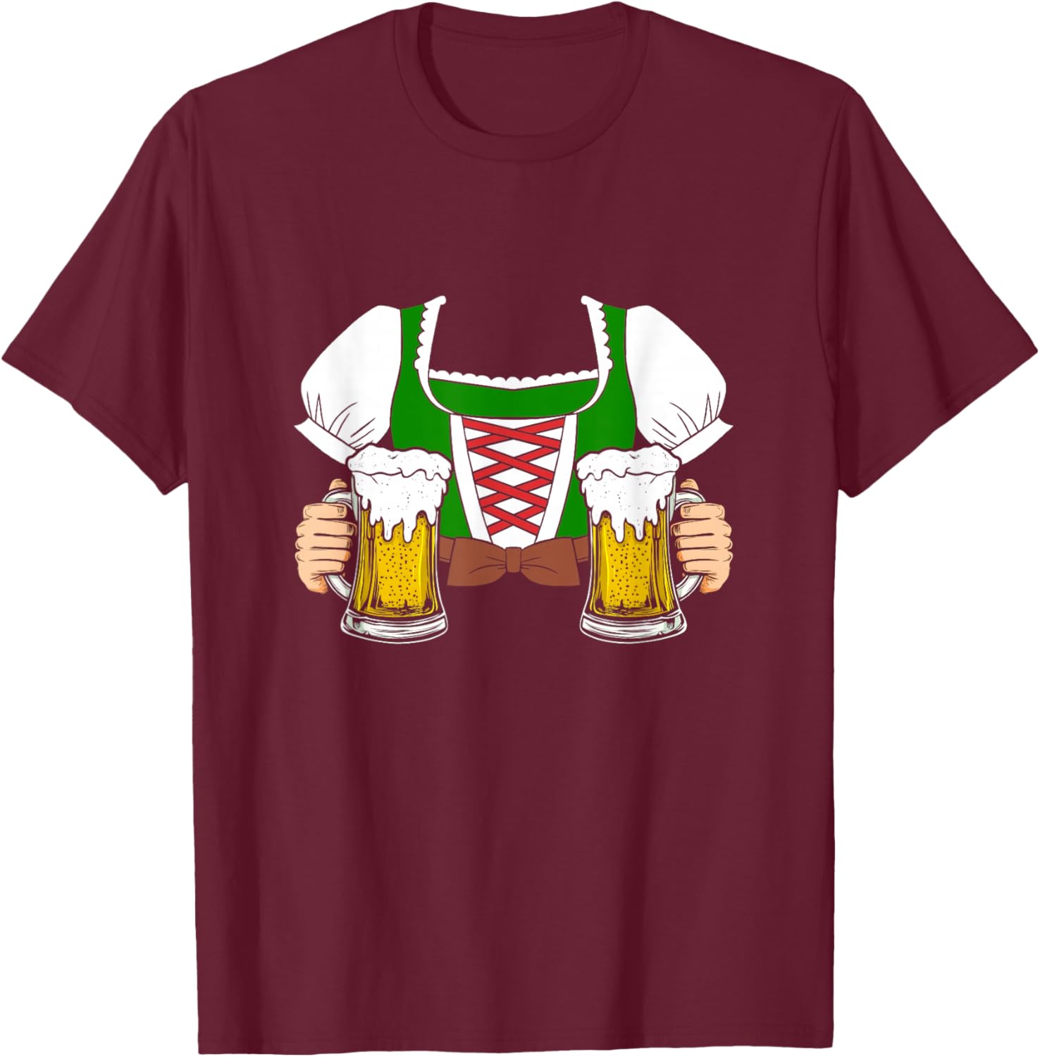 Drindl Costume German Bavarian Oktoberfest Festival Women T-Shirt - T-Shirt | Maroon