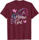 HORSE GIRL Equestrian Rider Teen Tween Kid Women Horse Lover T-Shirt - T-Shirt | Maroon