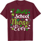 Luckiest School Nurse Ever St Patrickes Day Shamrock Gifts T-Shirt - T-Shirt | Maroon
