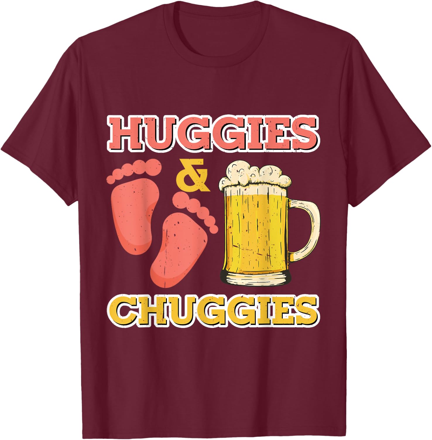 Huggies and Chuggies T-Shirt - T-Shirt | Maroon