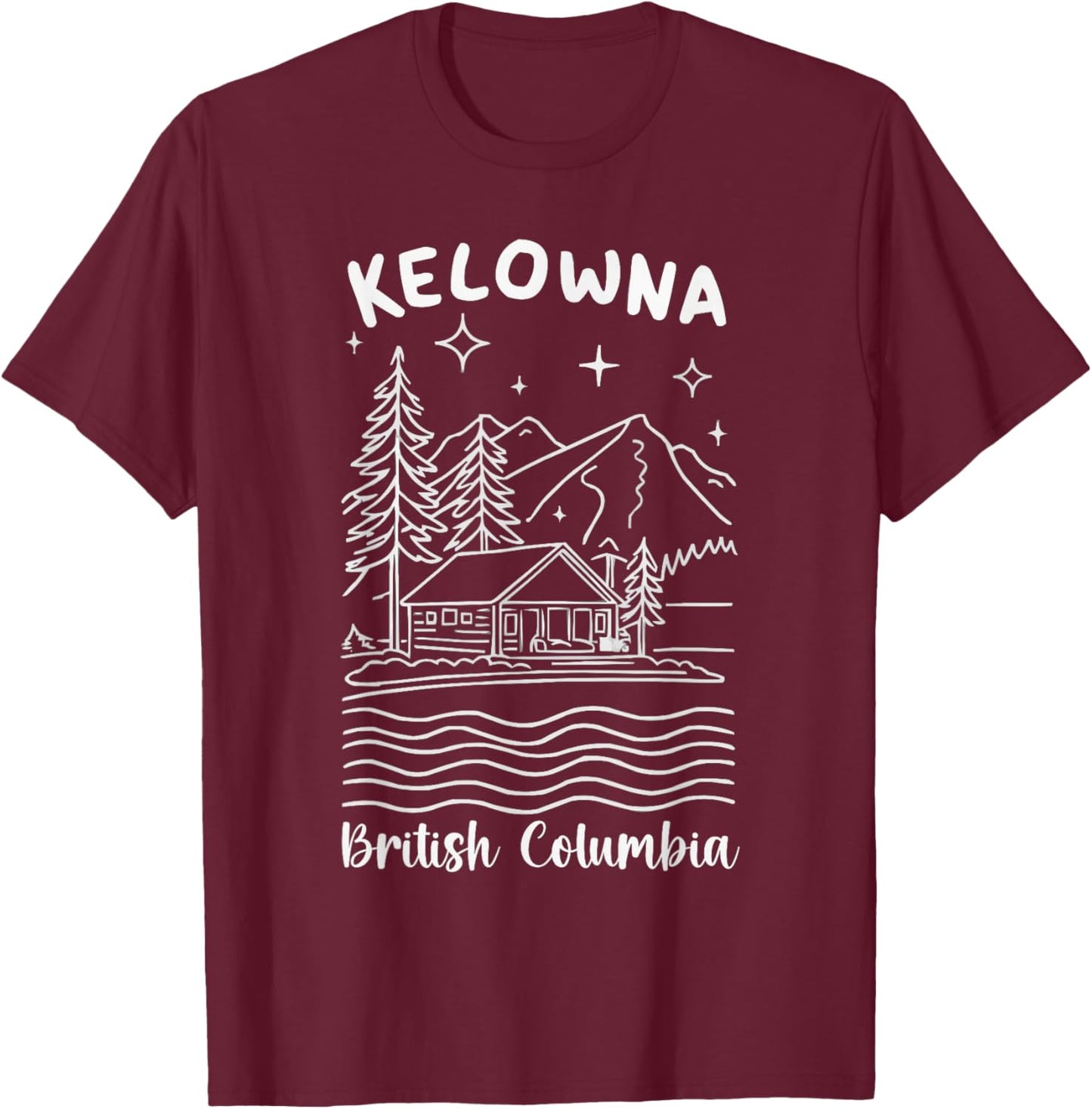 Kelowna British Columbia Travel I Love Canada T-Shirt - T-Shirt | Maroon