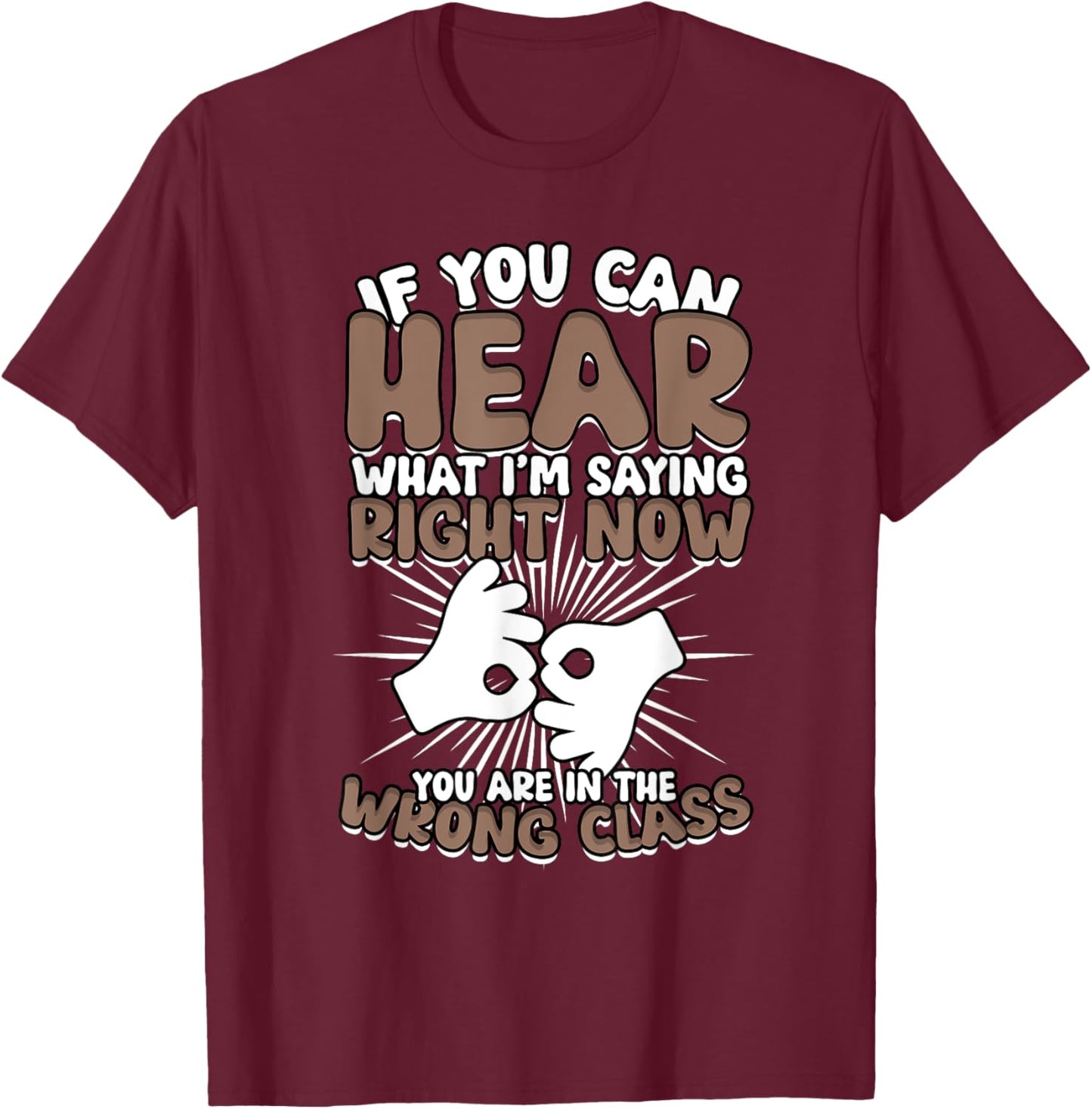 ASL Interpreter Sign Language T-Shirt - T-Shirt | Maroon