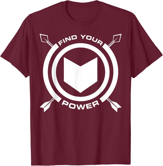 Marvel Hawkeye Find Your Power Simple Logo T-Shirt - T-Shirt | Maroon