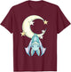 Nu Goth Aesthetic, Pastel Goth Bat Moon, Witchy Bat T-Shirt - T-Shirt | Maroon