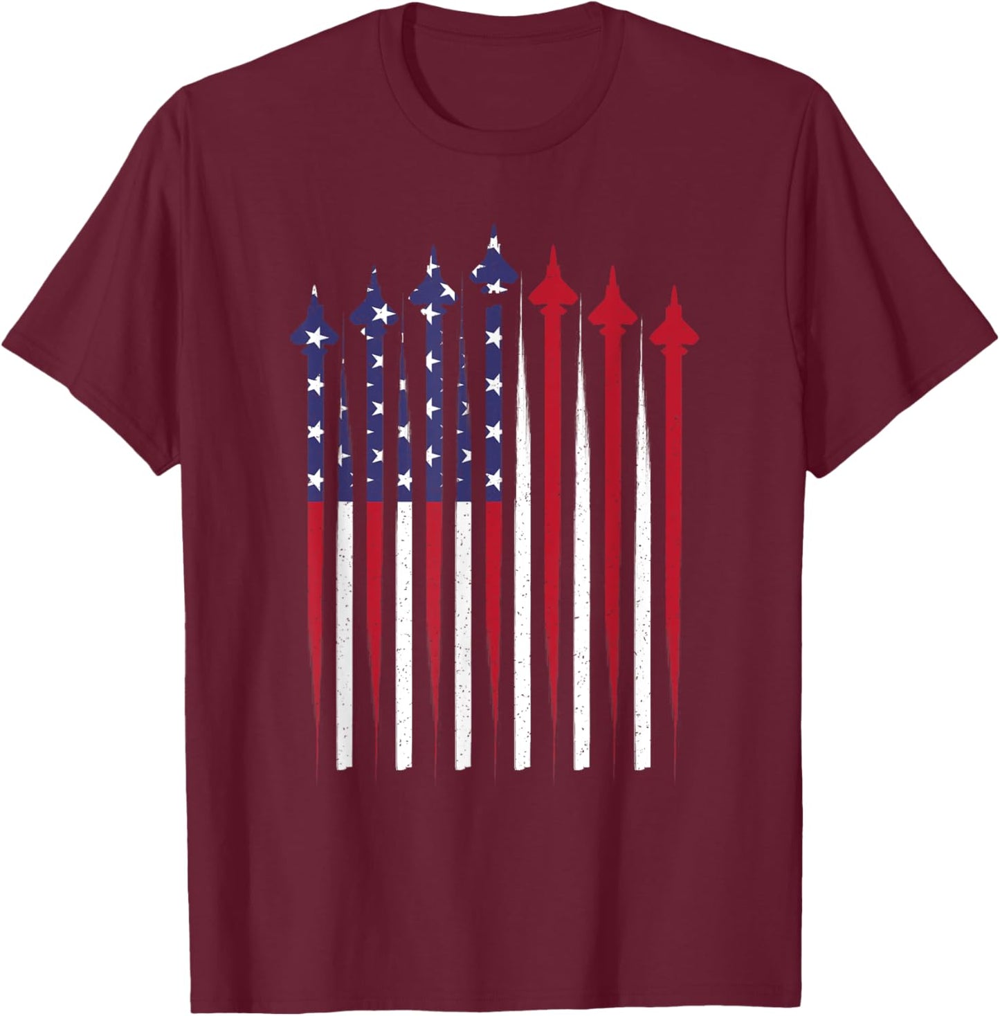 4th Of July Patriotic American Flag Jet Aviator USA Men Boys T-Shirt - T-Shirt | Maroon