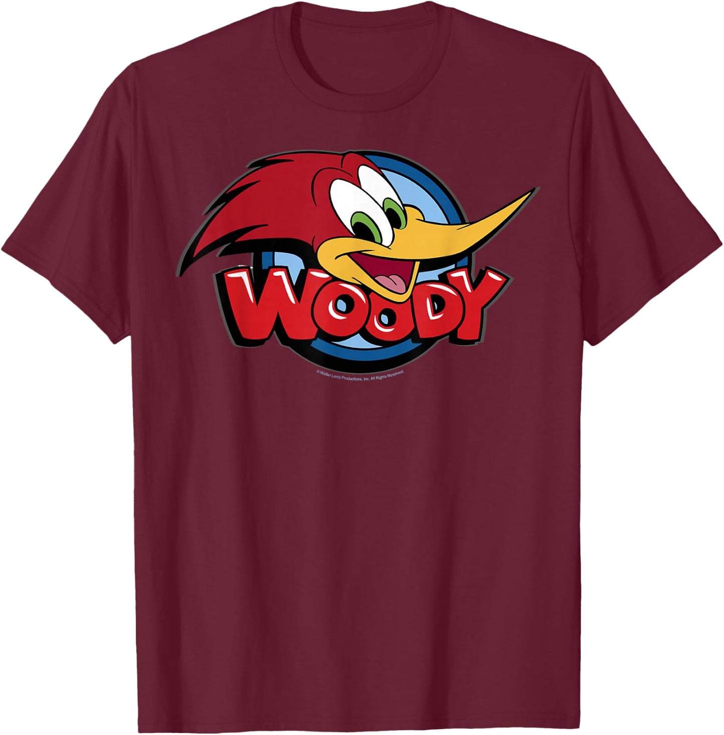 Woody Woodpecker Large Face Logo T-Shirt - T-Shirt | Maroon