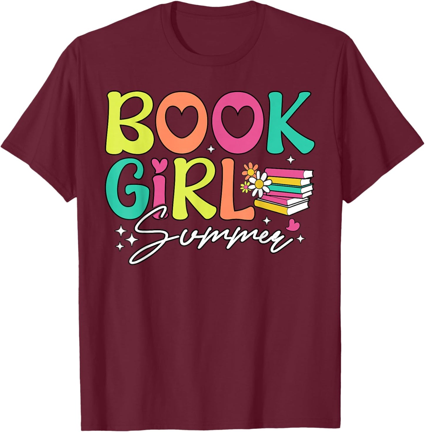 Groovy Book Girl Summer Books Reading Bookish Beach Women T-Shirt - T-Shirt | Maroon