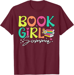 Groovy Book Girl Summer Books Reading Bookish Beach Women T-Shirt - T-Shirt | Maroon