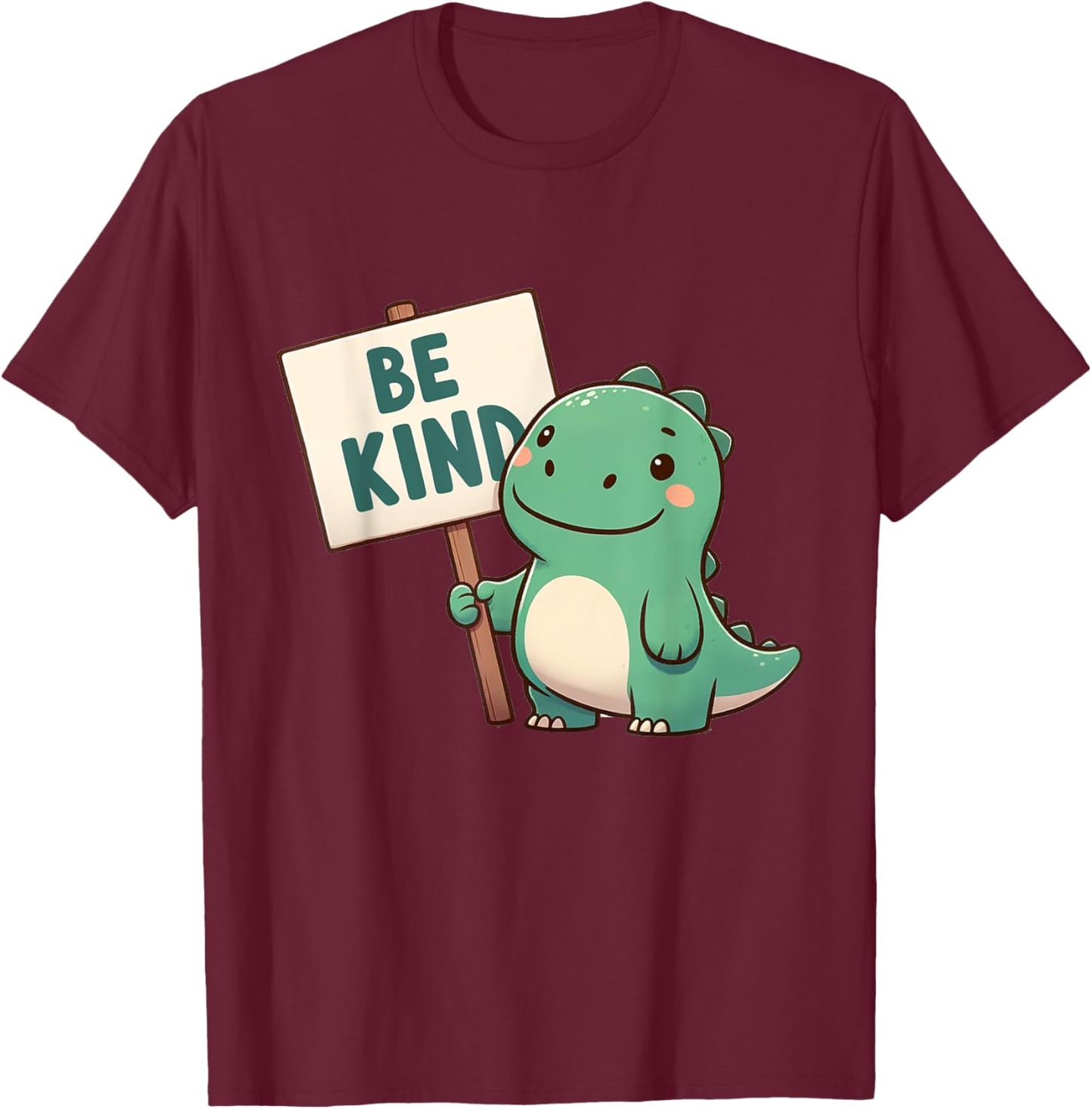 Be Kind Teacher Anti-Bullying Dino Kindness Women Men Boys T-Shirt - T-Shirt | Maroon