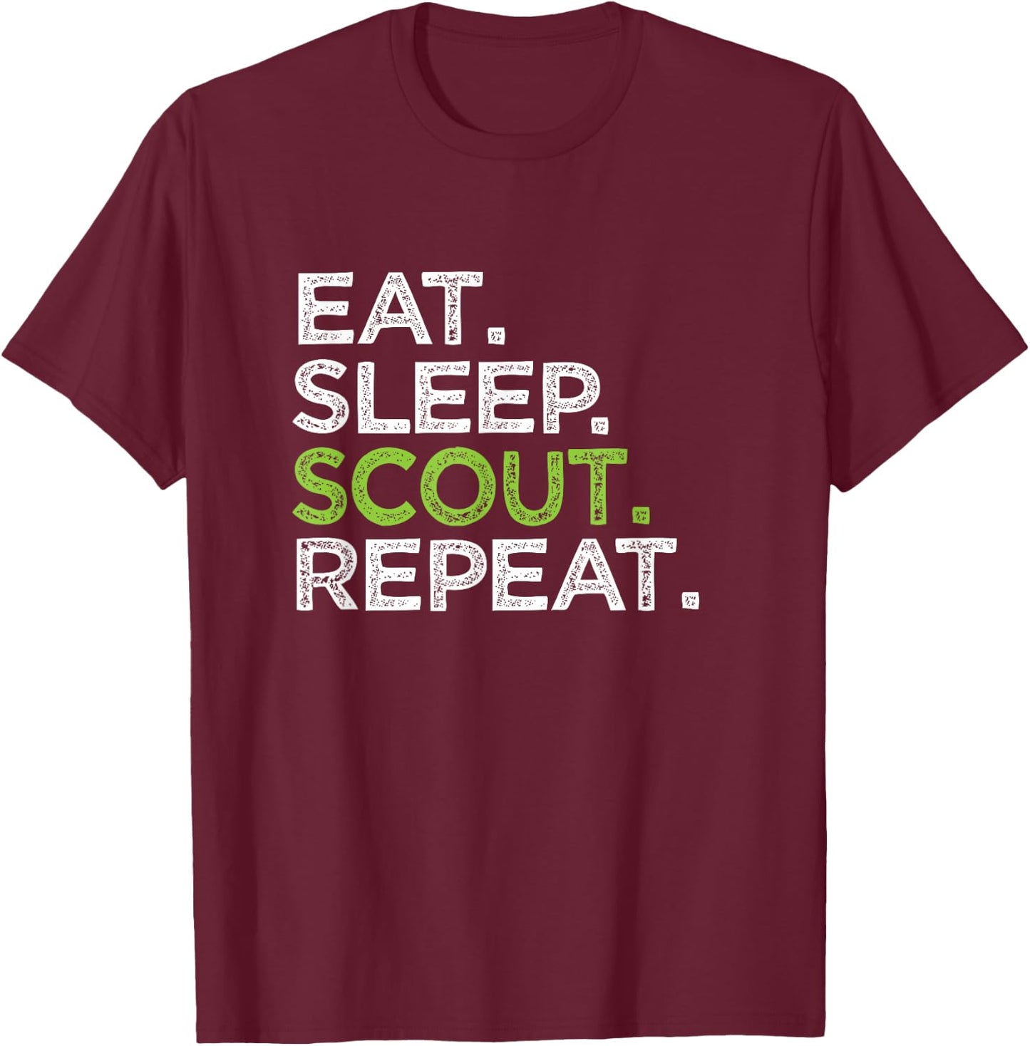 Cool Eat Sleep Scout Repeat Cub Love Scouting Leader T-Shirt - T-Shirt | Maroon
