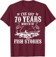 70th Birthday Fisherman T Shirt Funny Bass Fishing Gift T-Shirt - T-Shirt | Maroon