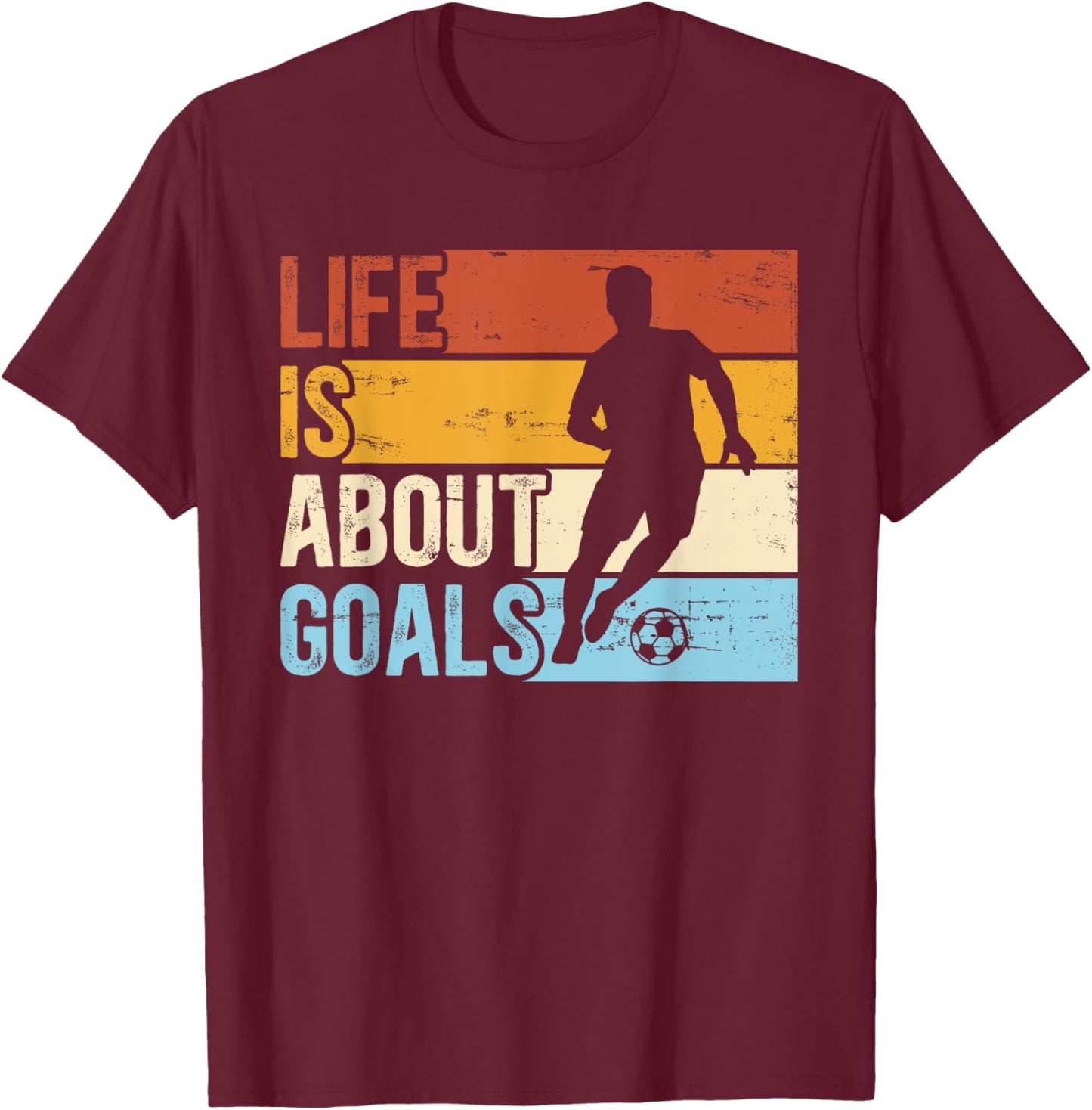 Soccer Funny Life Is About Goals Boys T-Shirt - T-Shirt | Maroon