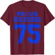 Custom Proud Football Girlfriend Number 75 B Personalized T-Shirt - T-Shirt | Maroon