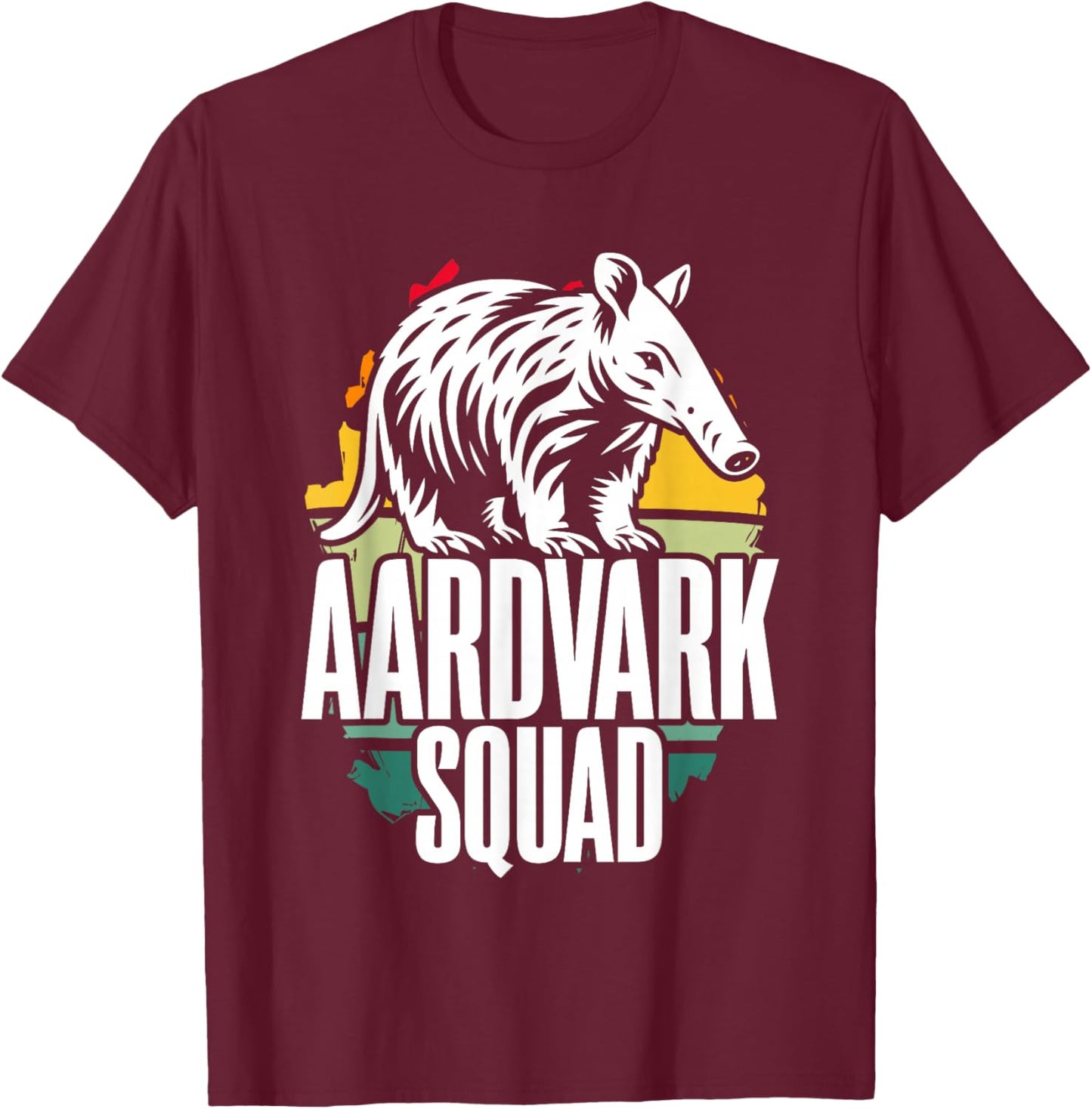 Aardvark Squad Animal Retro Vintage Nature Wildlife T-Shirt - T-Shirt | Maroon
