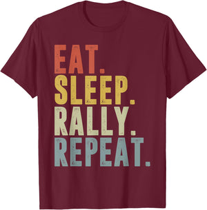 Eat Sleep Rally Repeat Lustiges Rallye-Fahrgeschenk Rallye-Auto T-Shirt - T-Shirt | Maroon