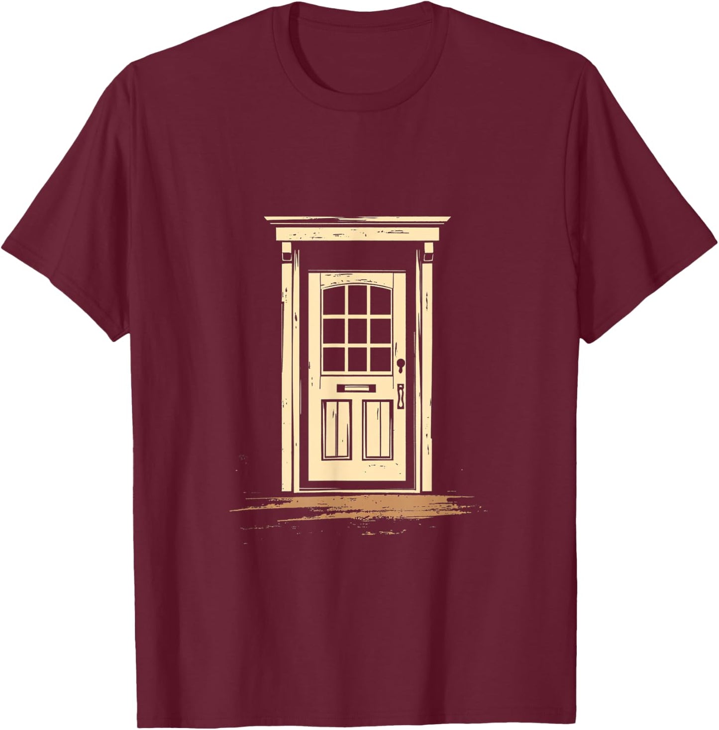 Vintage Front Door Architecture T-Shirt - T-Shirt | Maroon