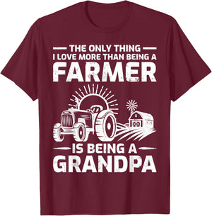 The Only Thing I Love More Than Being A Farmer Grandpa T-Shirt - T-Shirt | Maroon