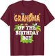 Grandma Of The Birthday Boy Zoo Theme Animal Party T-Shirt - T-Shirt | Maroon