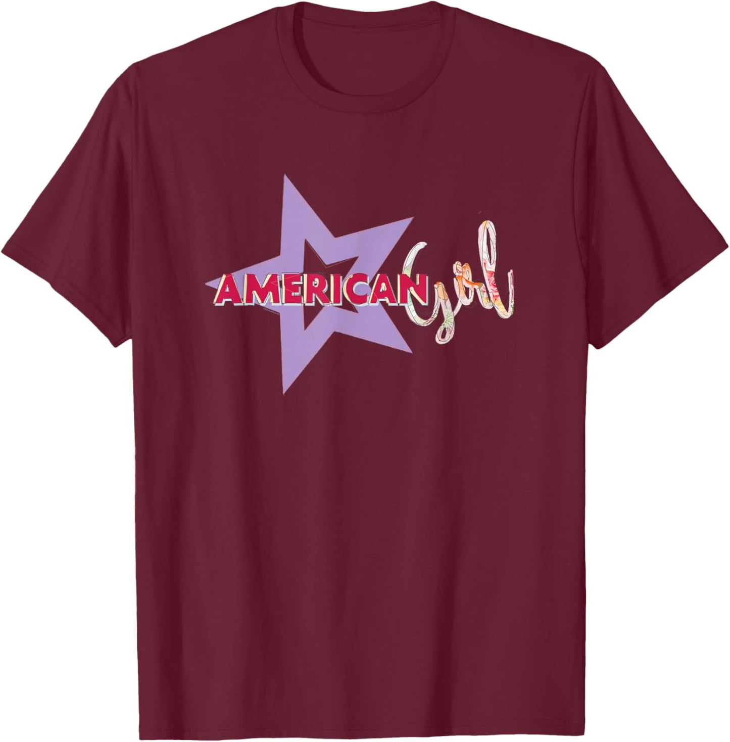 American Girl - Y2K Logo T-Shirt - T-Shirt | Maroon
