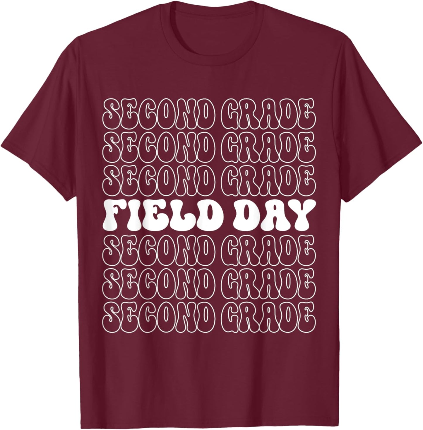 2nd Second Grade Field Day Squad 2023 Teacher P.E Field Trip T-Shirt - T-Shirt | Maroon