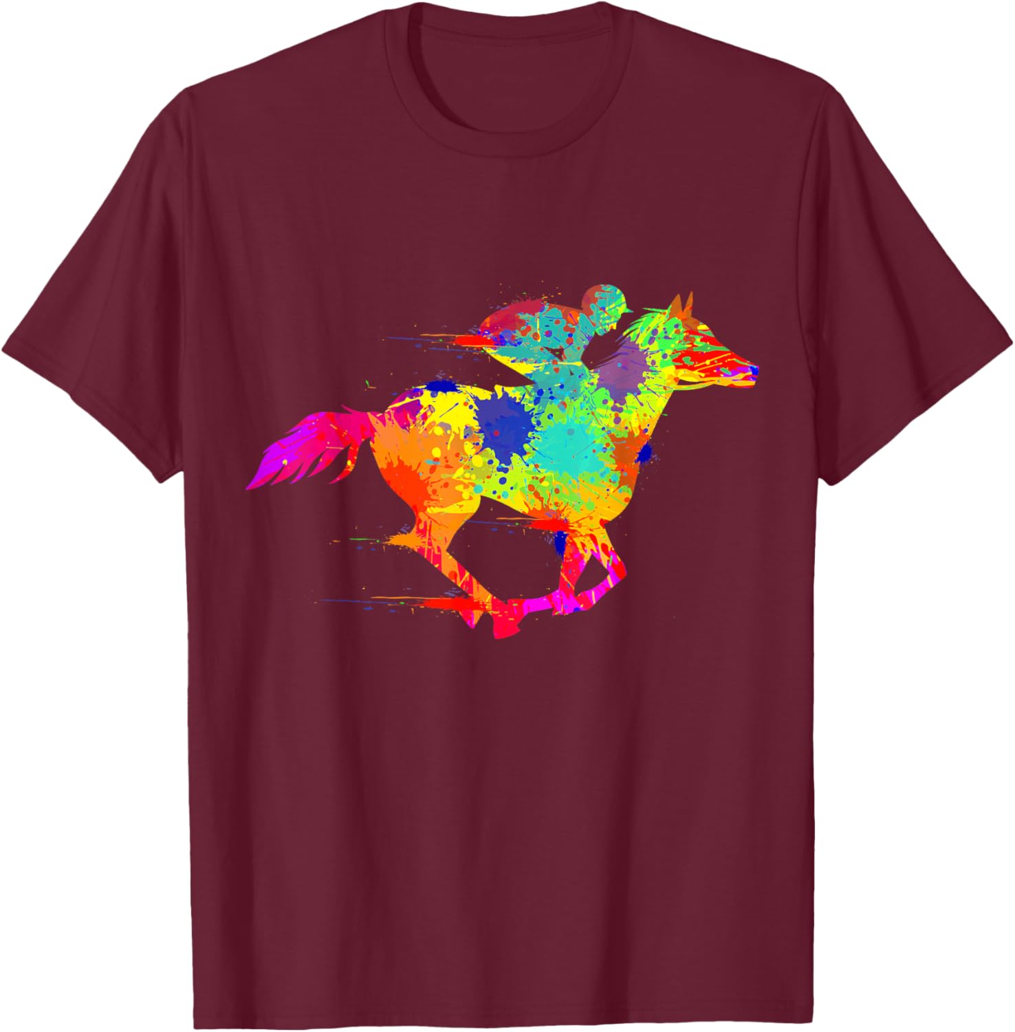 Horse Racing Derby Jockey Men T-Shirt - T-Shirt | Maroon