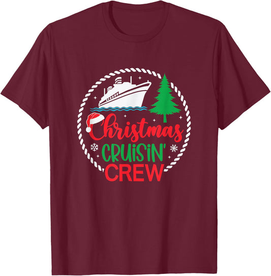 Christmas Cruise Squad Family Vacation Matching Family Funny T-Shirt - T-Shirt | Maroon
